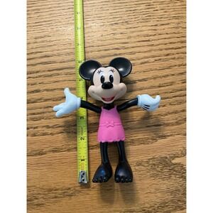 Disney Minnie Mouse Action Figure Pink Dress Poseable Toy 5.5 Inch Clubhouse